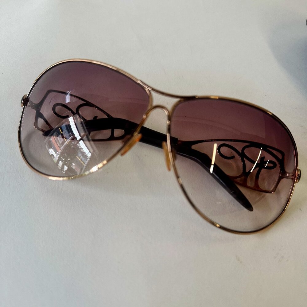 Roberto Cavalli Aviator Sunglasses – Gold Frame with Gradient Lenses + Case